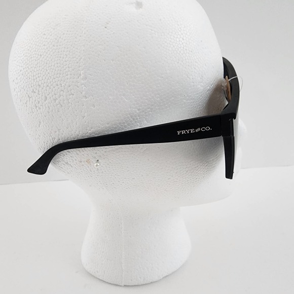 Frye Black Retro Oversized Square Shield Sunglasses 100% UV - Picture 4 of 6